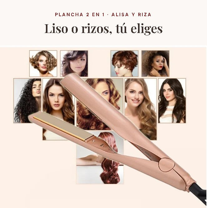 Plancha rizadora 2 en 1