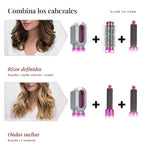 Combina los cabezales del cepillo secador 5 en 1 para rizos definidos u ondas sueltas