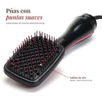 Púas con puntas suaves y salidas de aire del cepillo secador alisador