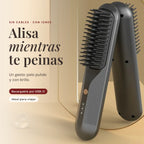 Peine alisador inalámbrico con iones: alisa mientras te peinas, recargable por USB-C