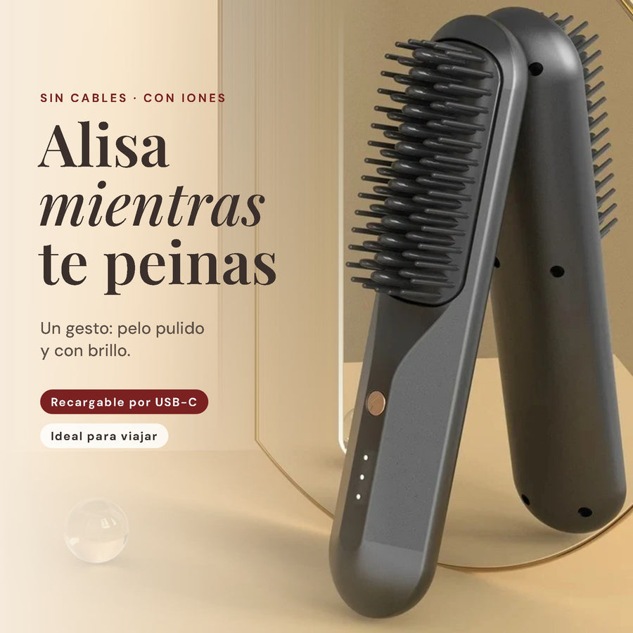 Peine alisador inalámbrico con iones: alisa mientras te peinas, recargable por USB-C – cómo se usa