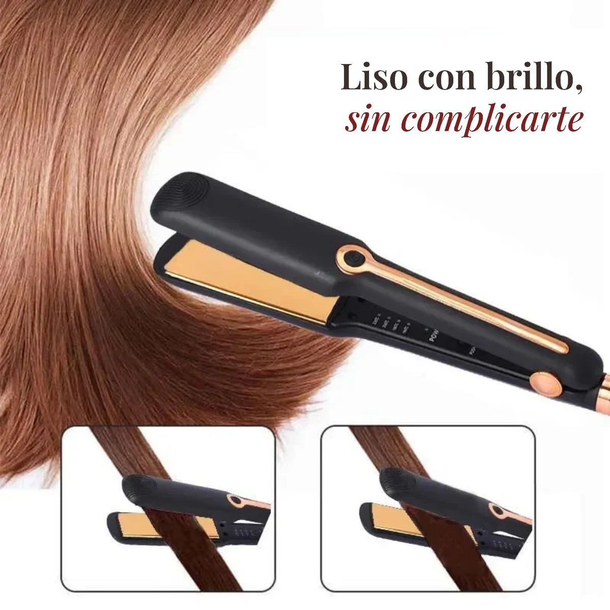 Pelo liso y con brillo con la plancha cerámica de placas anchas