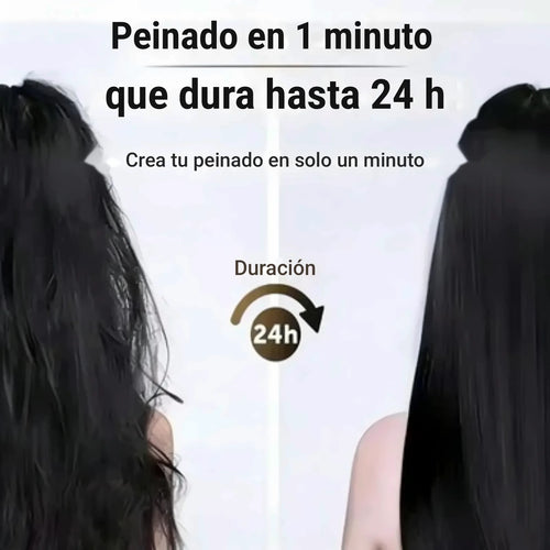 Peinado liso hecho con el secador alisador 2 en 1